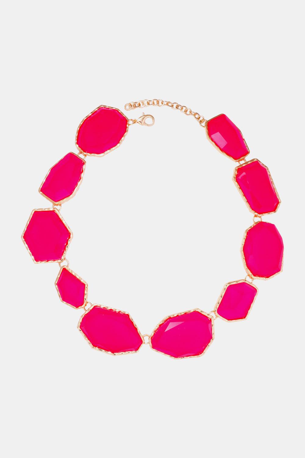 Geometrical Shape Zinc Alloy Frame Resin Necklace Carauana Store