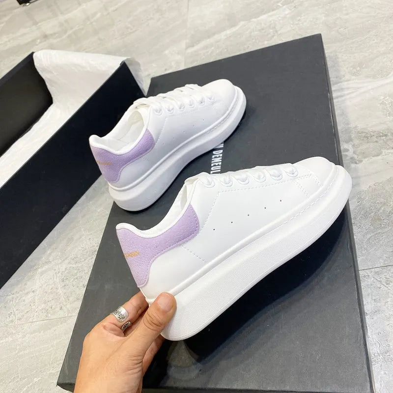 PU Leather Lace Up Round Toe Platform Sneakers Carauana Store