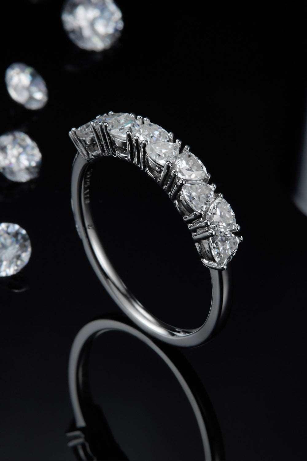 1 Carat Moissanite 925 Sterling Silver Half-Eternity Ring Carauana Store