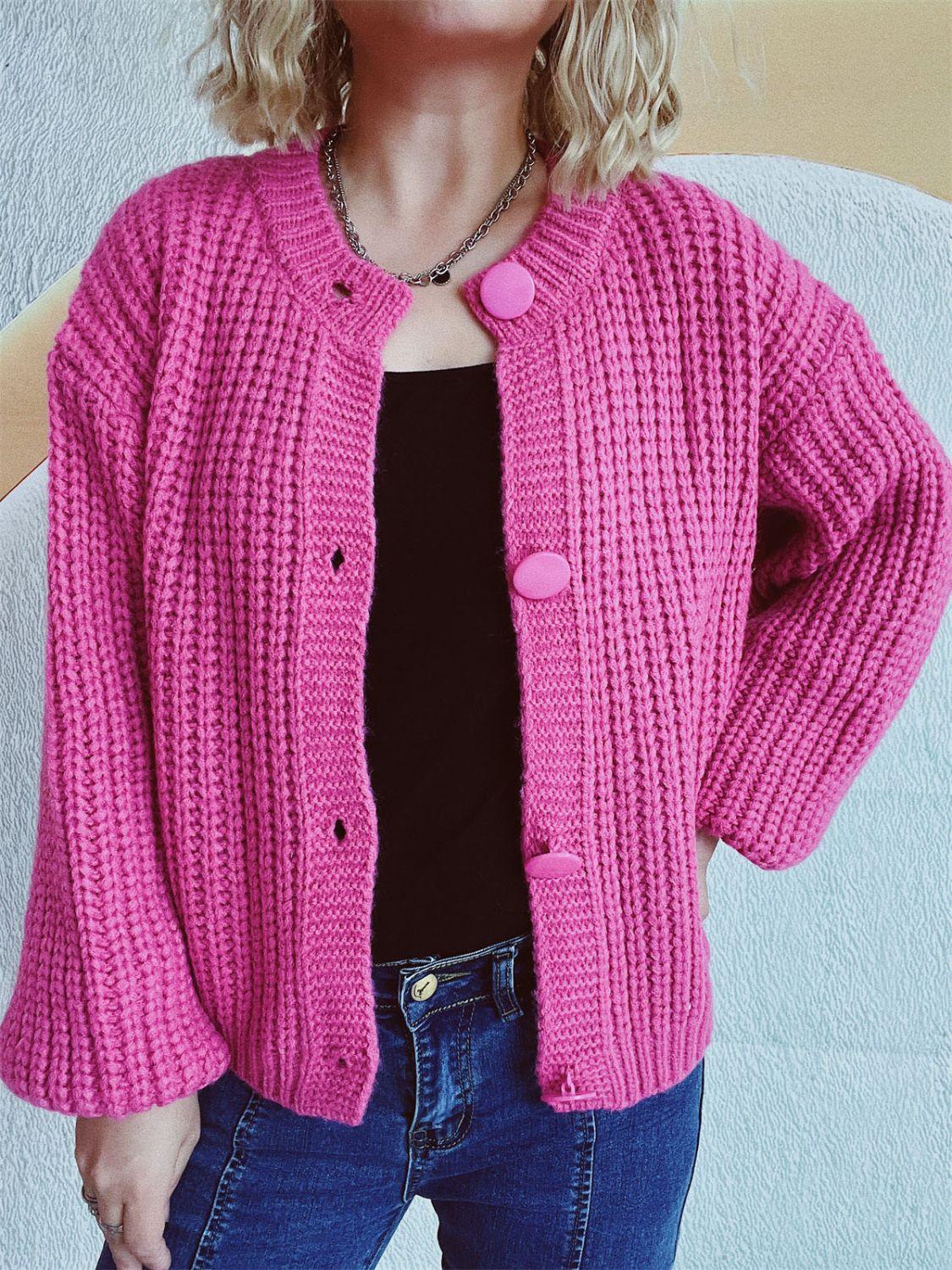 Button Up Long Sleeve Cardigan Carauana Store