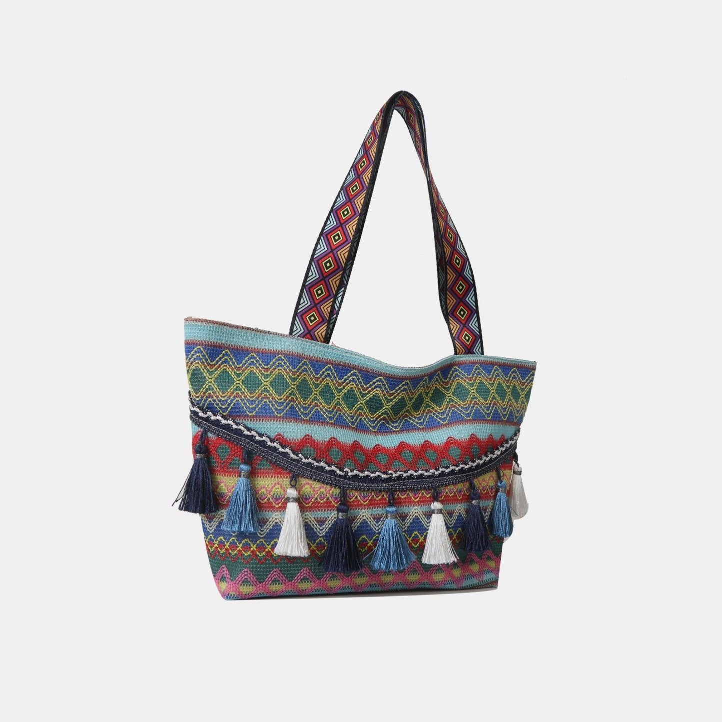 Printed Tassel Detail Tote Bag Carauana Store