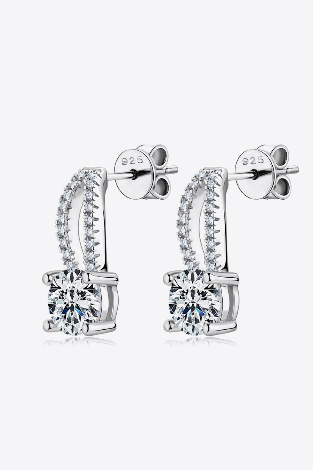 1 Carat Moissanite 925 Sterling Silver Earrings Carauana Store