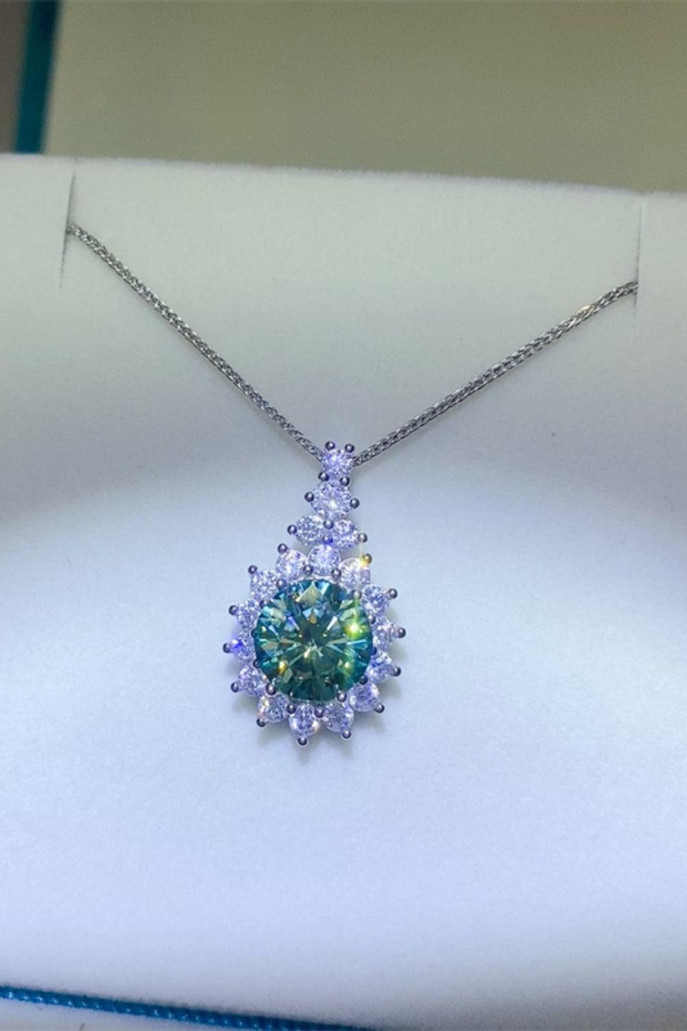 3 Carat Moissanite 925 Sterling Silver Pendant Necklace Carauana Store