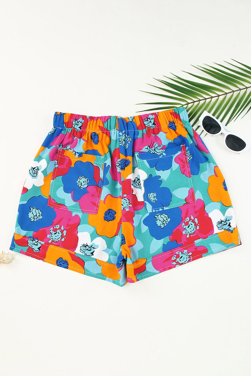Drawstring Printed High Waist Shorts Carauana Store