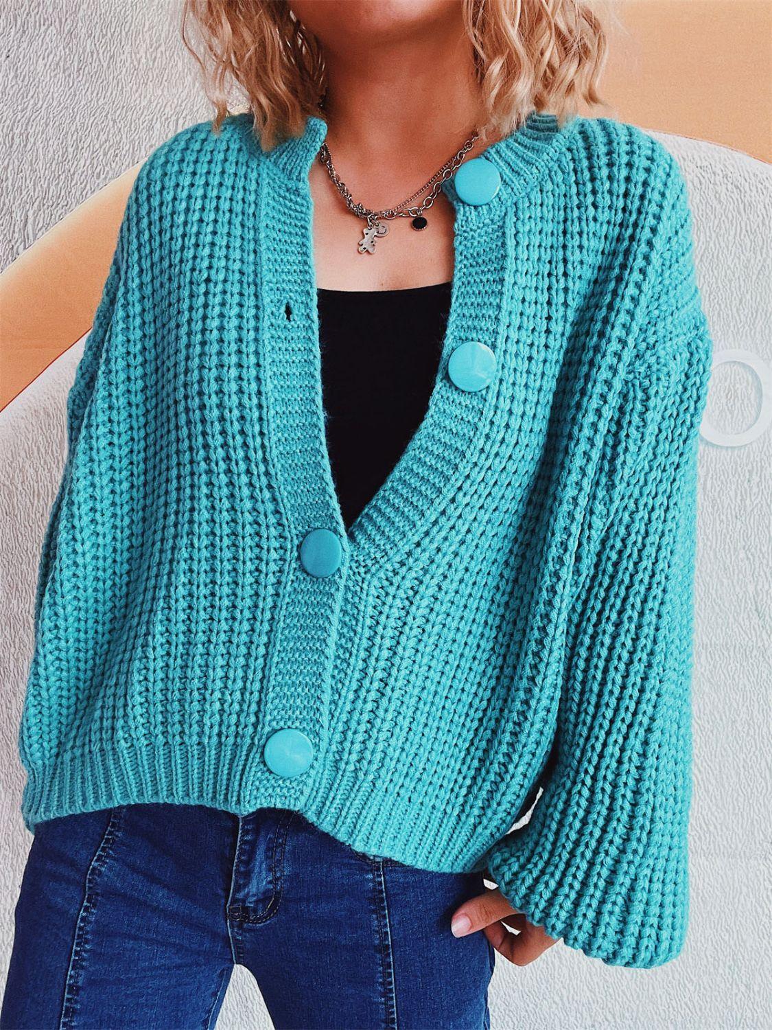 Button Up Long Sleeve Cardigan Carauana Store