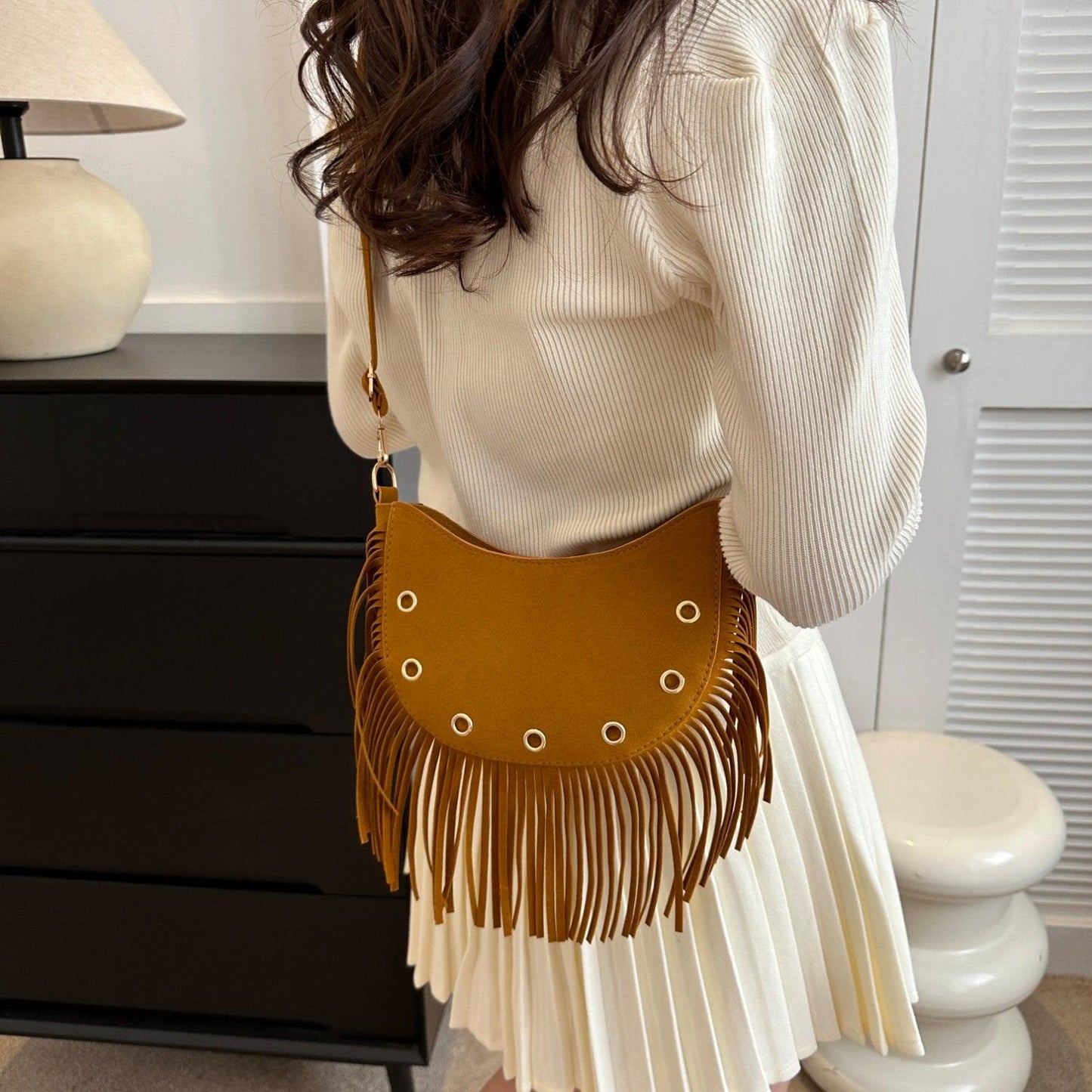 Fringe Detail Crossbody Bag Carauana Store