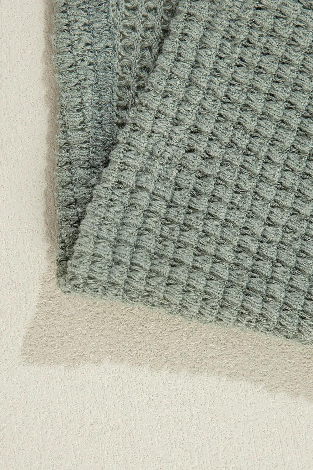 Waffle-Knit Open Front Long Sleeve Cover Up Carauana Store