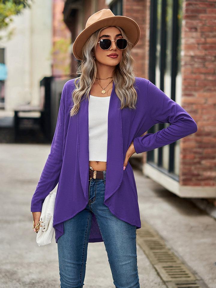 Open Front Long Sleeve Cardigan Carauana Store