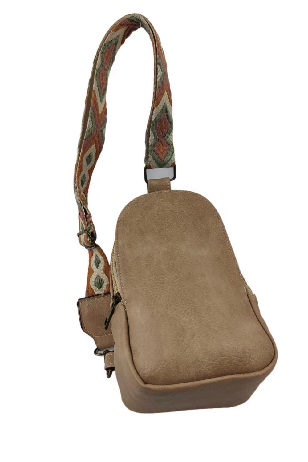 Random Pattern Adjustable Strap PU Leather Sling Bag Carauana Store