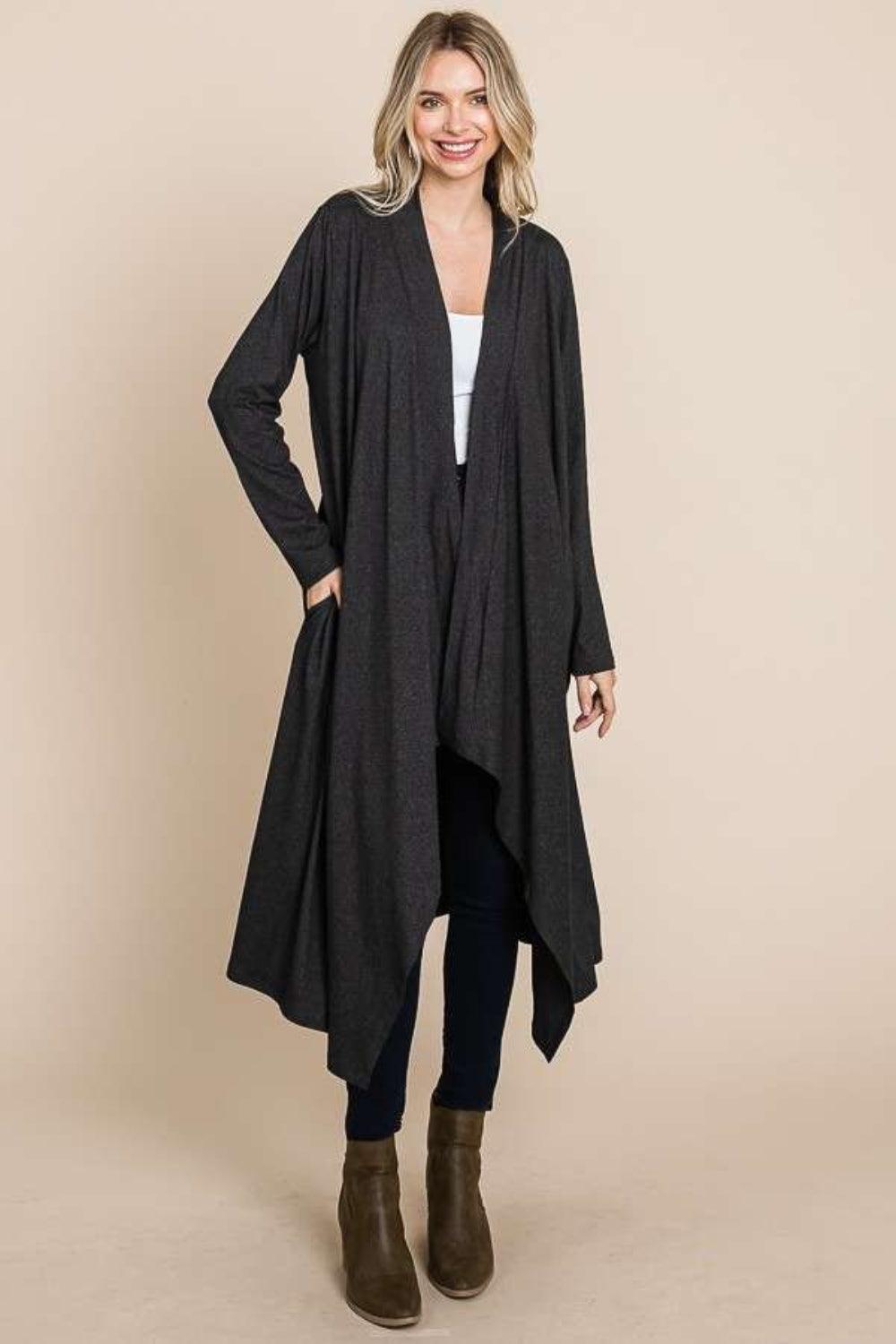 Culture Code Open Front Longline Cover Up with Pockets Carauana Store