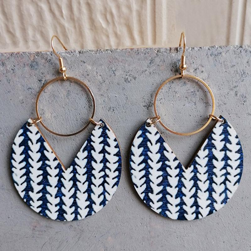 Ms.Pac-Man Shape Wooden Dangle Earrings Carauana Store