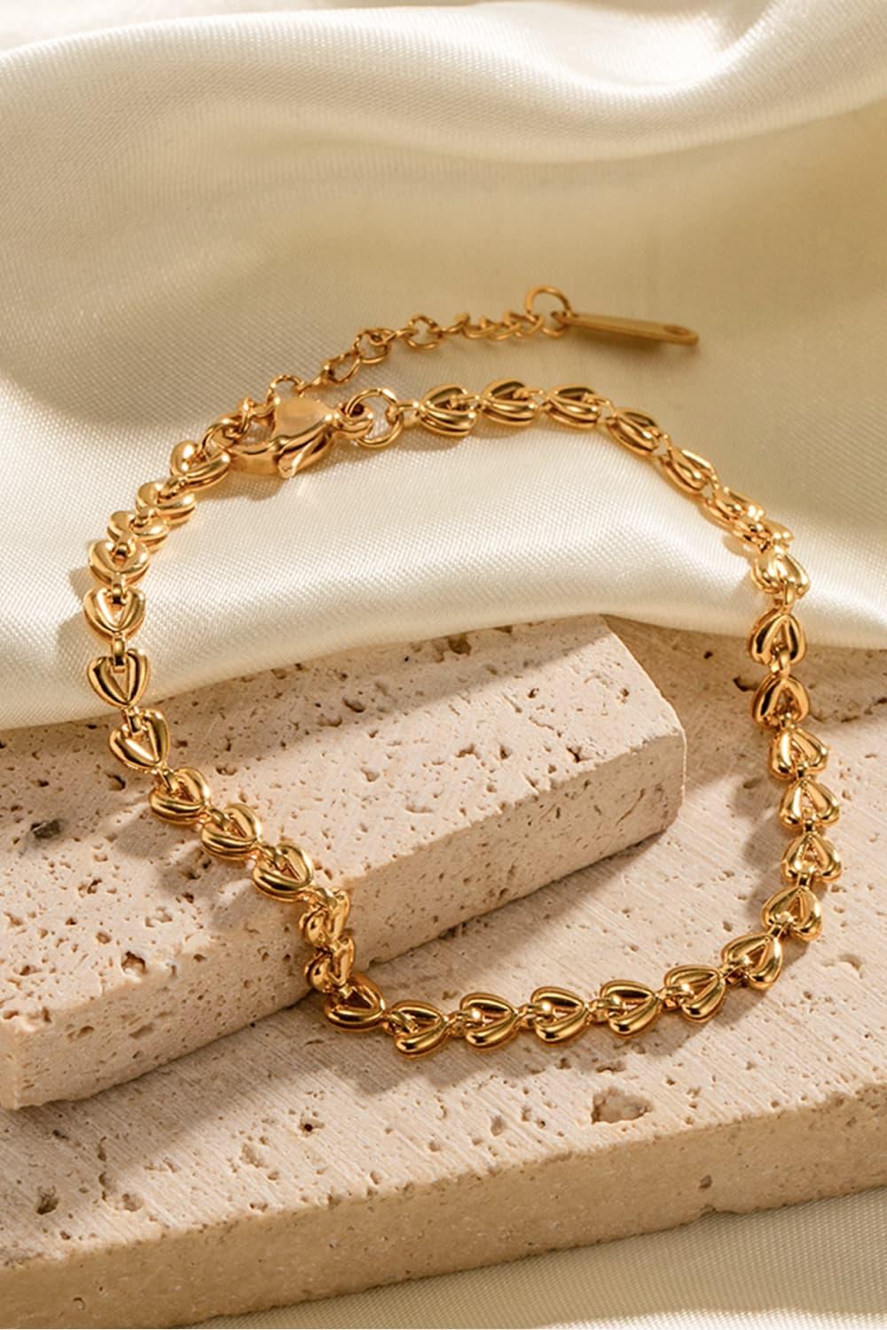 Heart Chain Lobster Clasp Bracelet Carauana Store