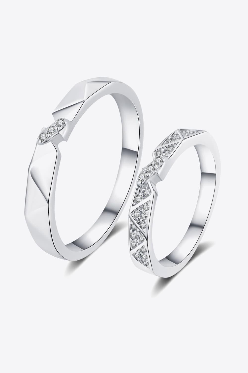 Moissanite Minimalist Rhodium-Plated Ring Carauana Store