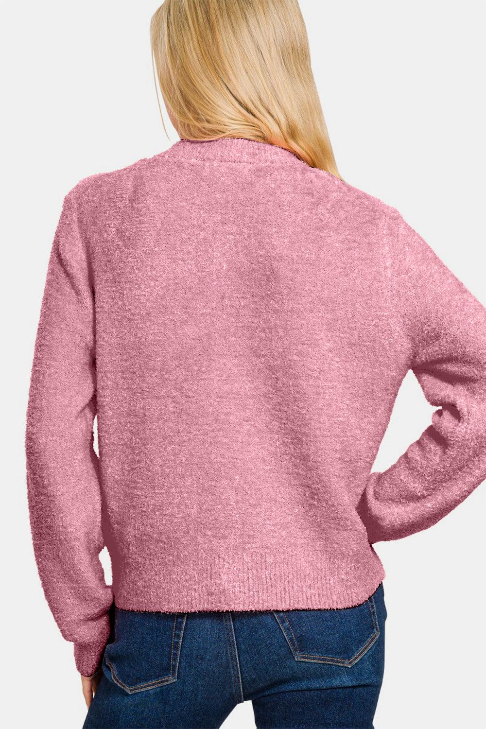 Zenana Button Down Long Sleeve Sweater Cardigan Carauana Store