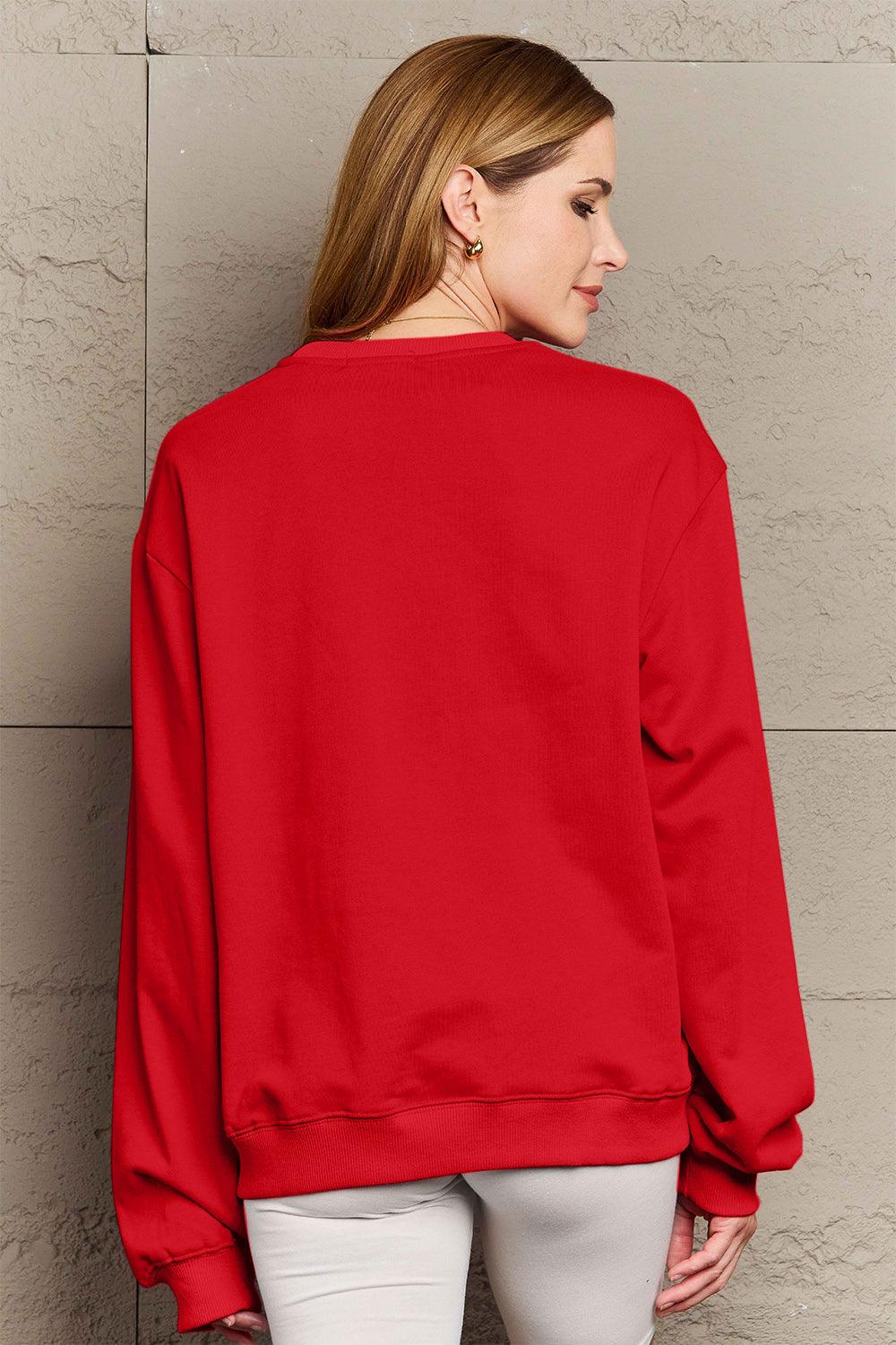 Simply Love Full Size SANTA'S FAVORITE Round Neck Sweatshirt Carauana Store