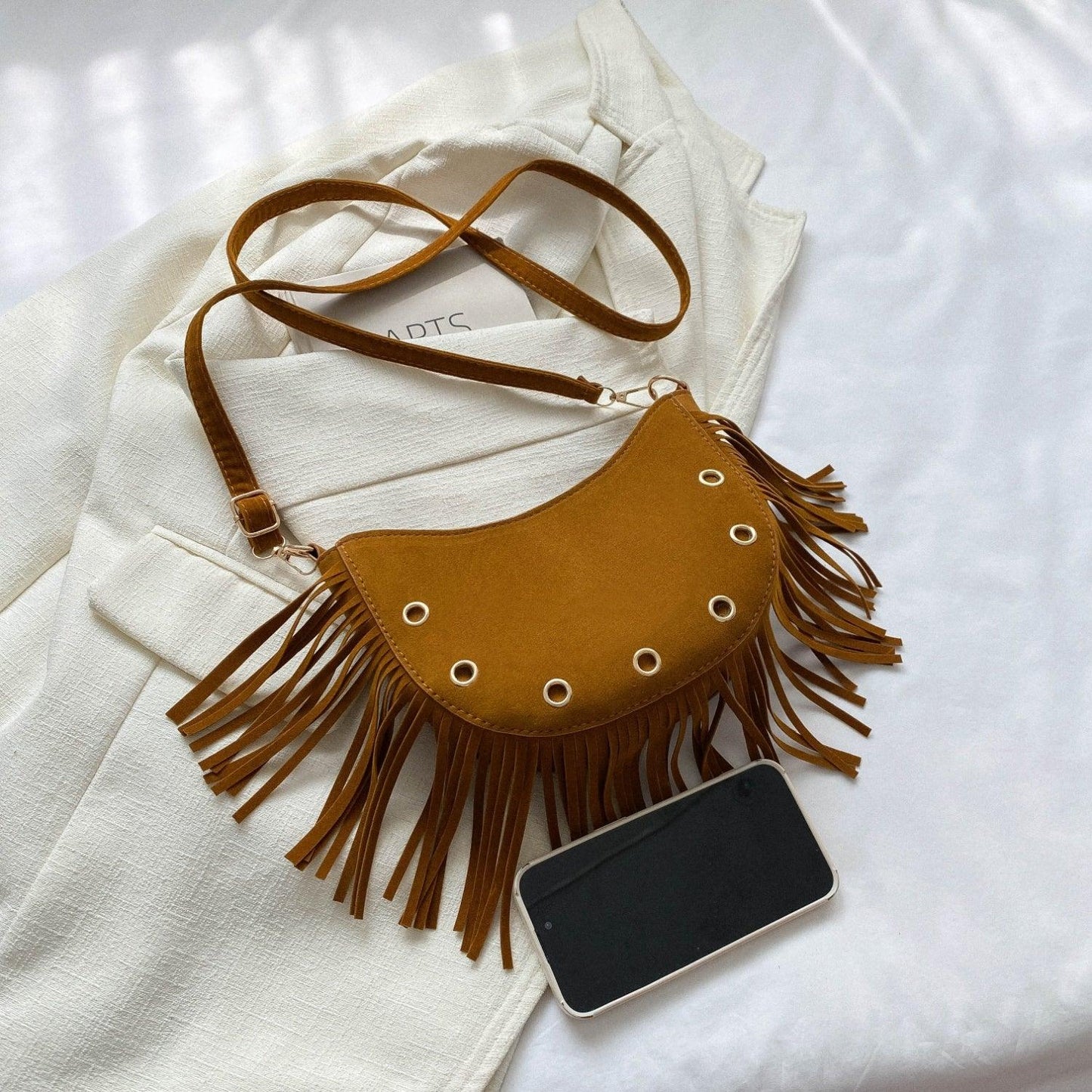 Fringe Detail Crossbody Bag Carauana Store