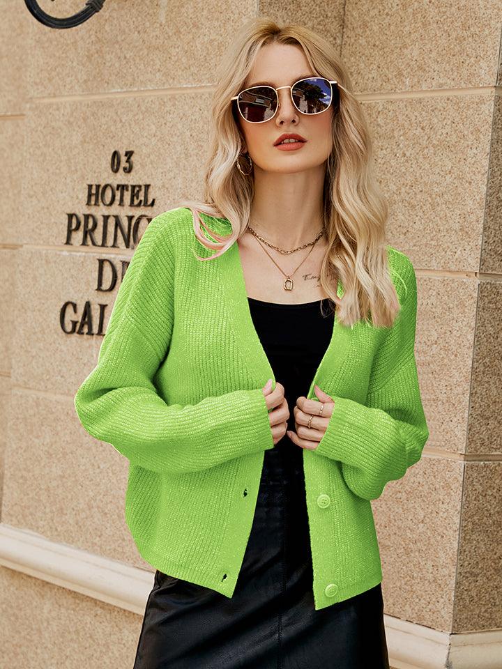 Dropped Shoulder Button Up Cardigan Carauana Store