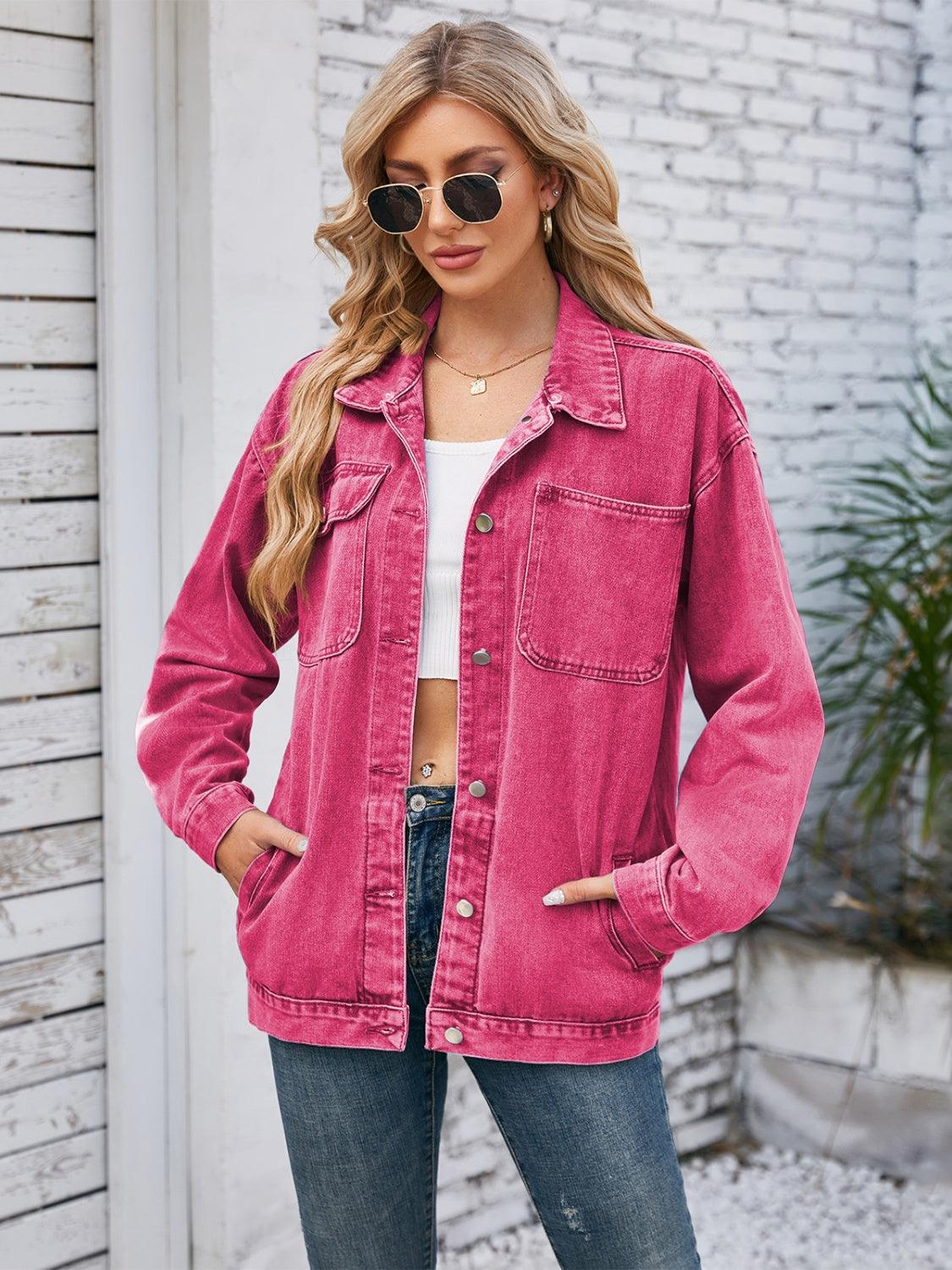 Pocketd Button Up Detachable Hooded Denim Jacket Carauana Store