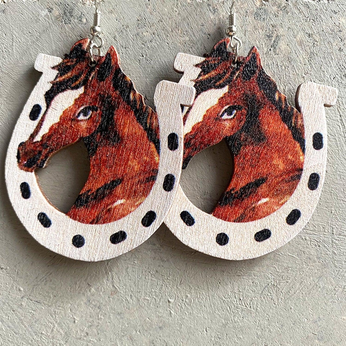 Iron Hook Wooden Earrings Carauana Store