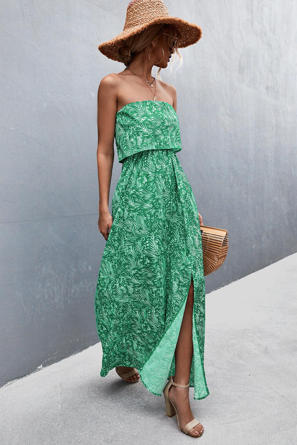 Strapless Split Maxi Dress Carauana Store