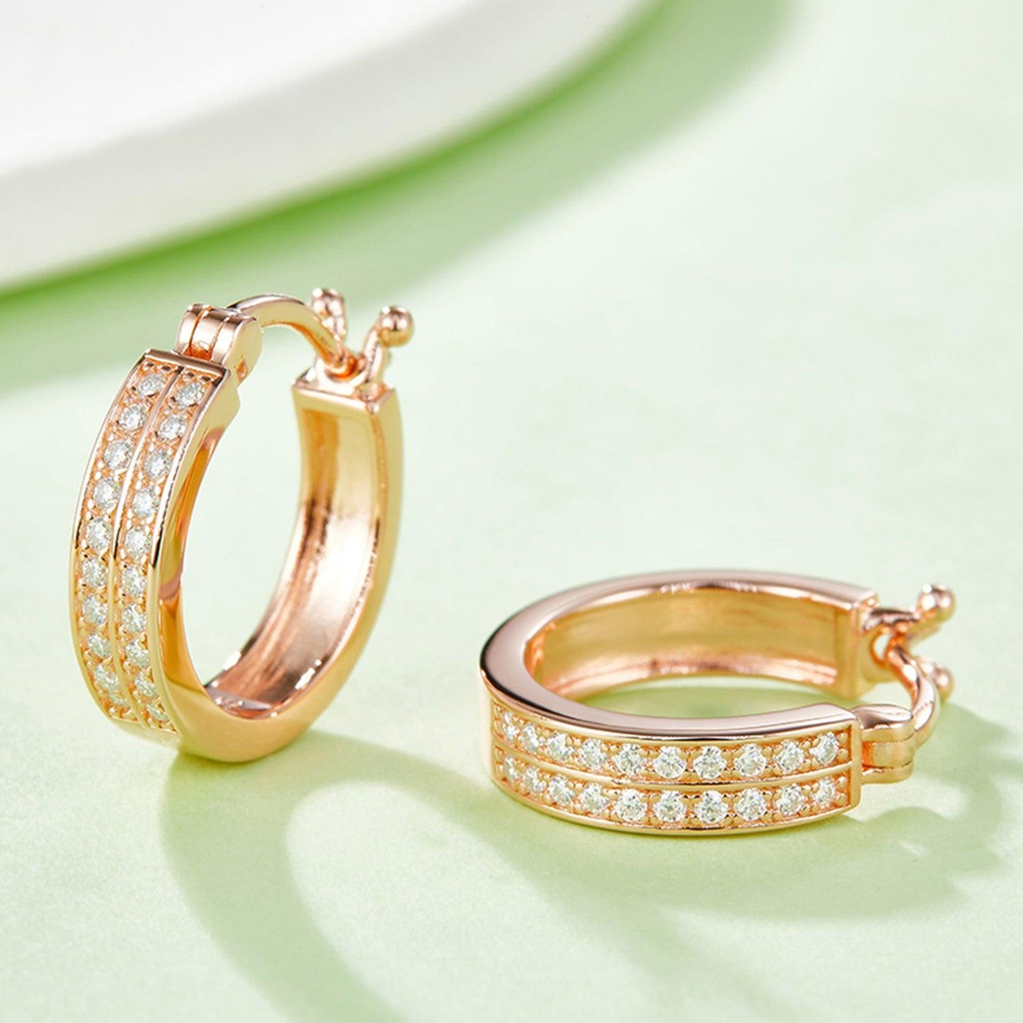 Moissanite 925 Sterling Silver Huggie Earrings Carauana Store