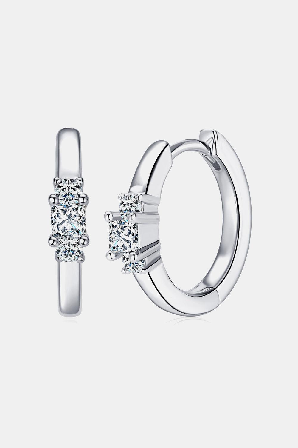 Moissanite 925 Sterling Silver Huggie Earrings Carauana Store