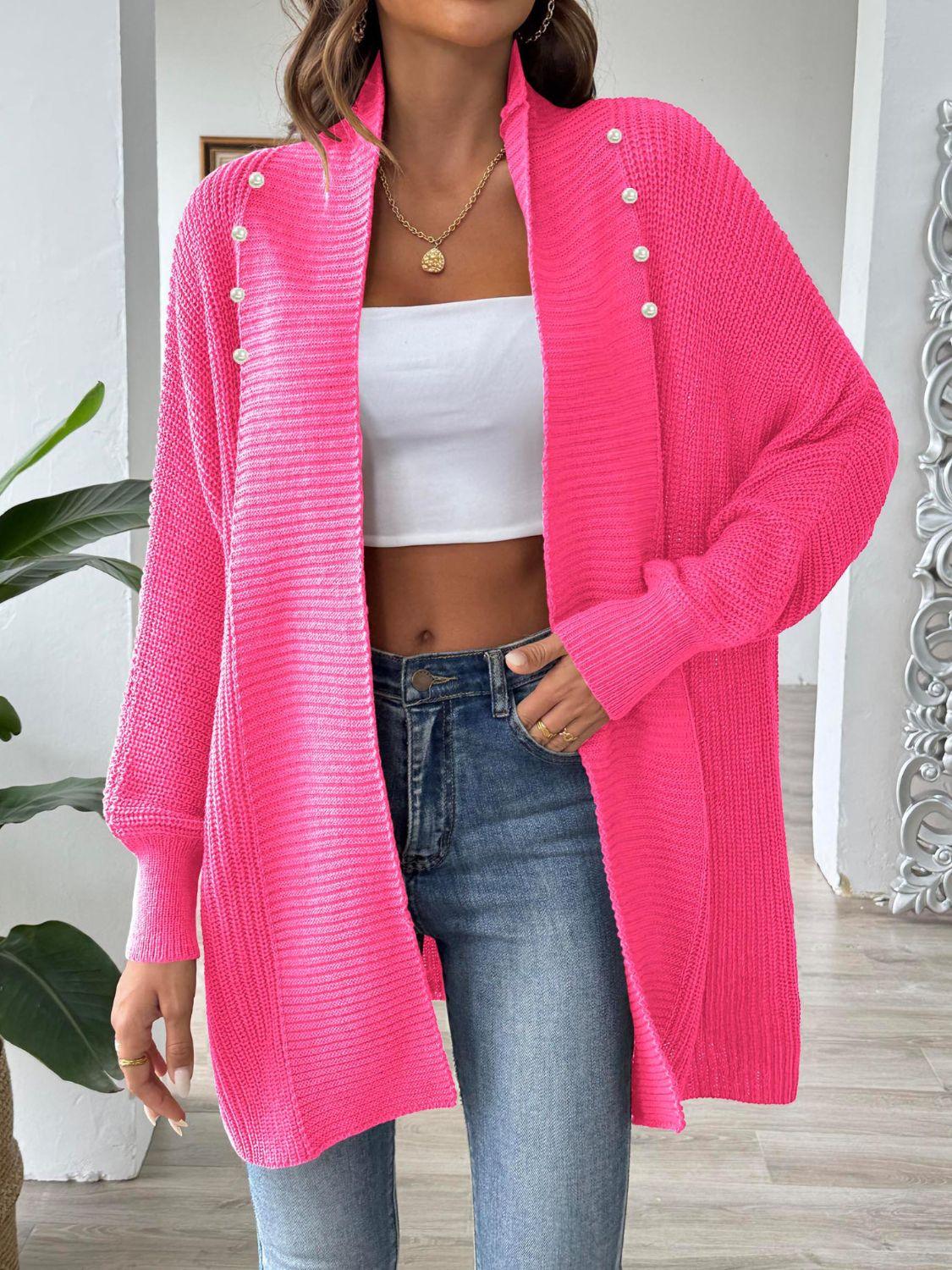 Open Front Long Sleeve Cardigan Carauana Store