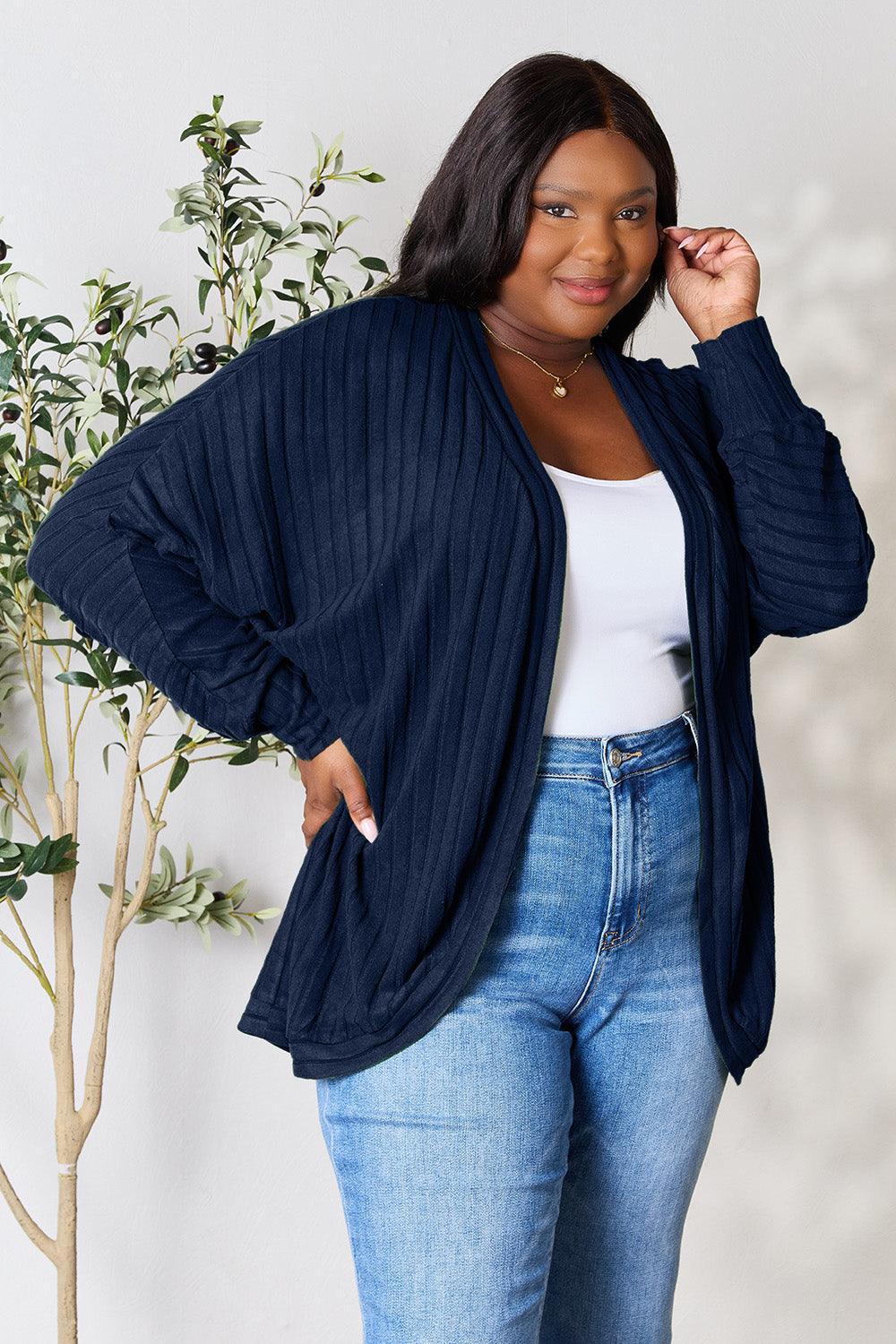 Basic Bae Full Size Ribbed Cocoon Cardigan Carauana Store