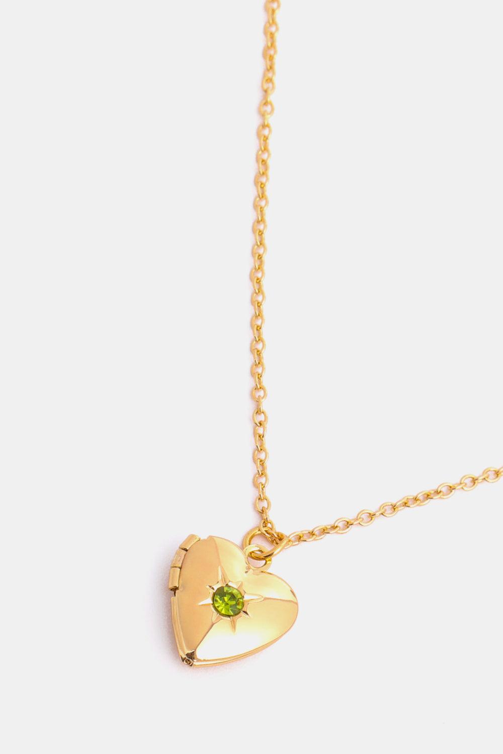 Zircon Heart Shape 14K Gold-Plated Pendant Necklace Carauana Store