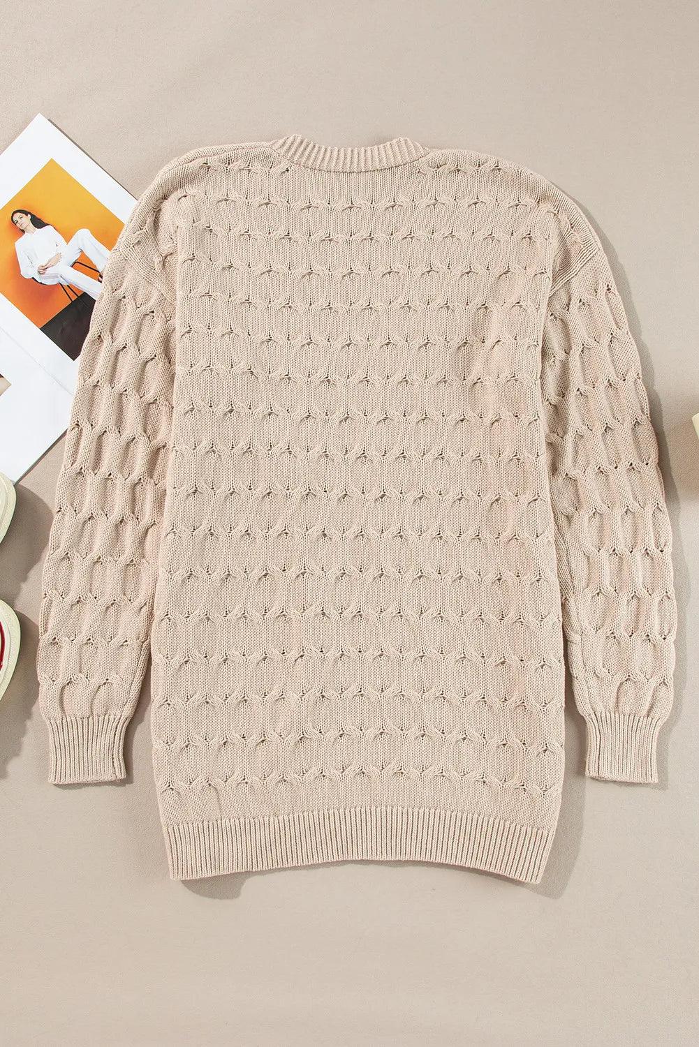 Open Front Long Sleeve Cardigan Carauana Store