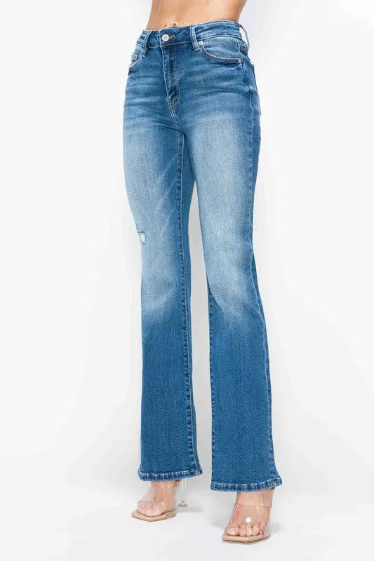 bytos Full Size Distressed High Rise Jeans with Pockets Carauana Store