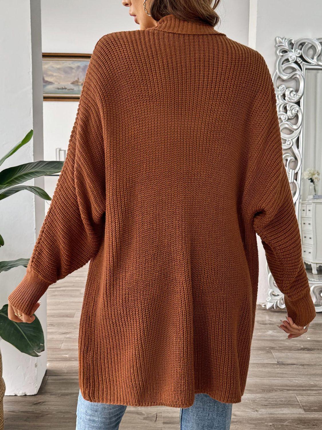Open Front Long Sleeve Cardigan Carauana Store