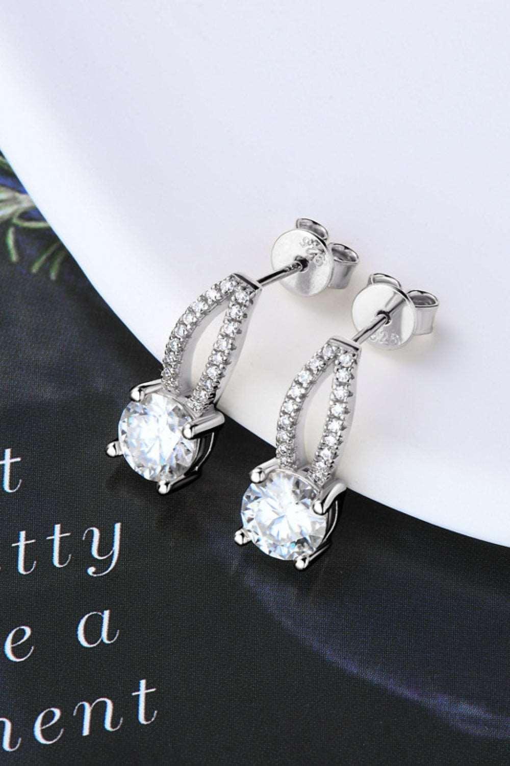 1 Carat Moissanite 925 Sterling Silver Earrings Carauana Store