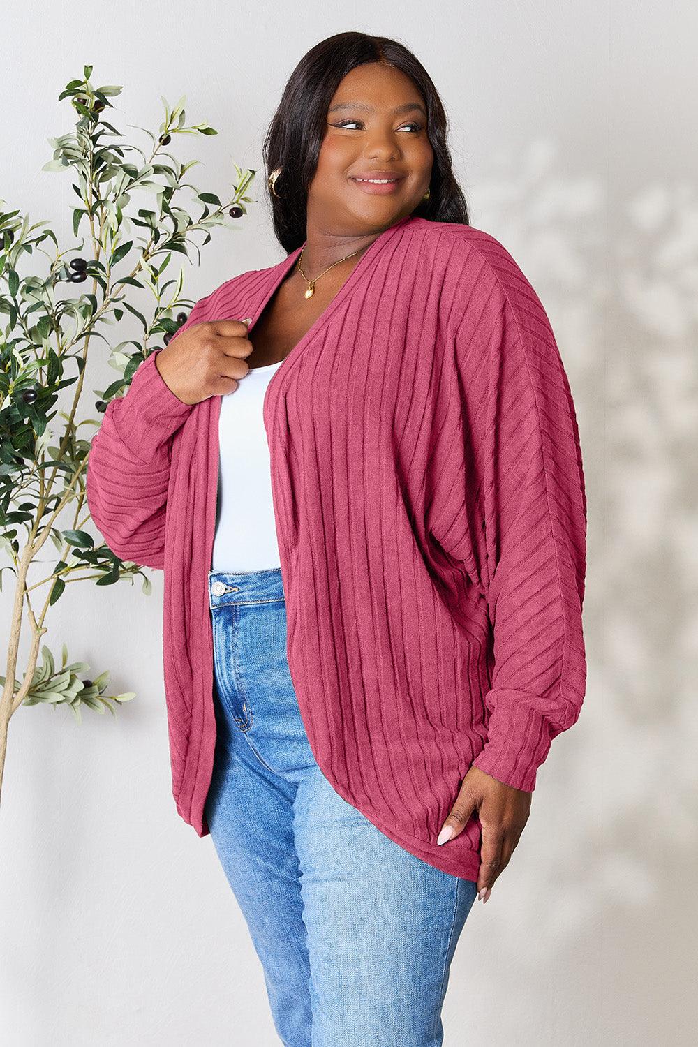 Basic Bae Full Size Ribbed Cocoon Cardigan Carauana Store