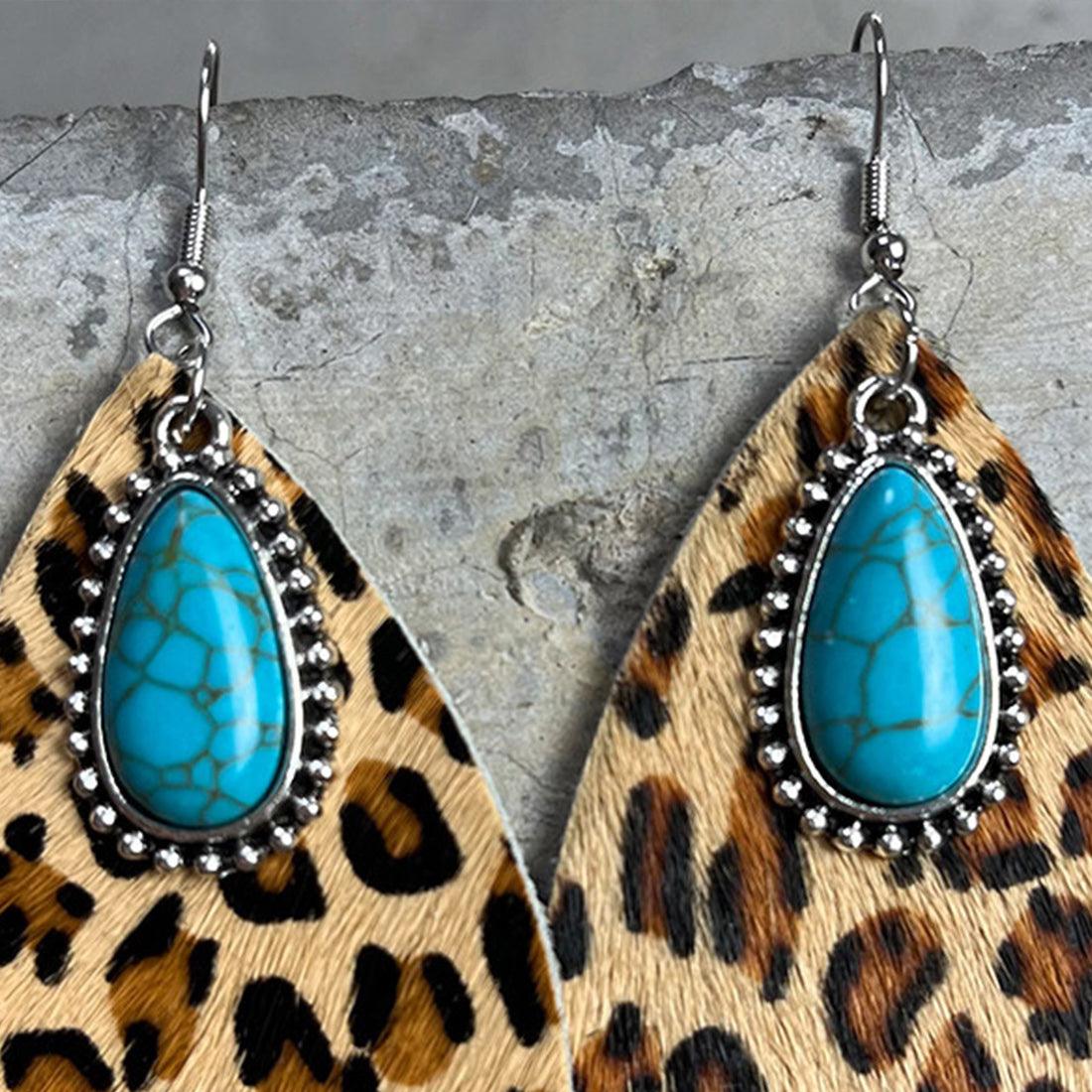 Artificial Turquoise Teardrop Earrings Carauana Store