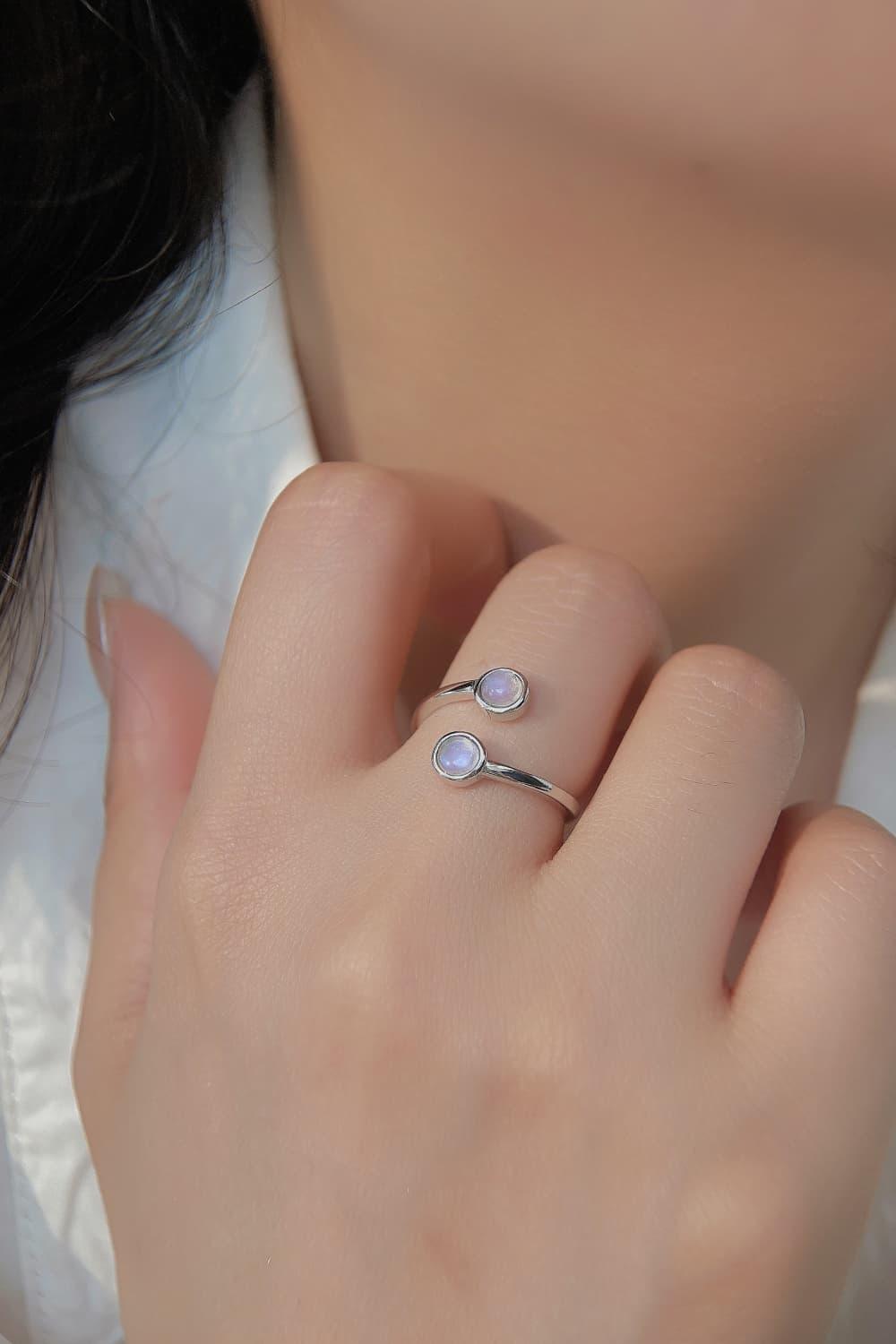 High Quality Natural Moonstone 925 Sterling Silver Toi Et Moi Ring Carauana Store