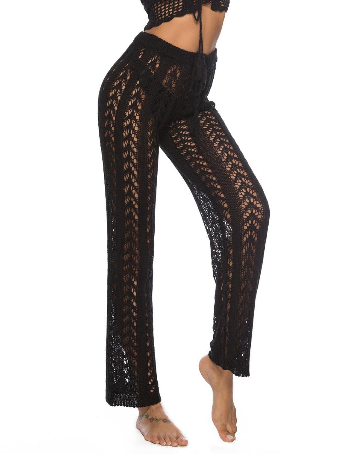 Cutout Drawstring High Waist Swim Pants Carauana Store