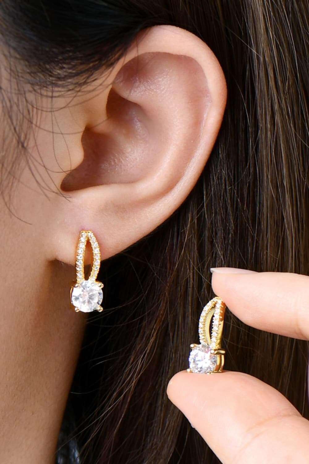 1 Carat Moissanite 925 Sterling Silver Earrings Carauana Store