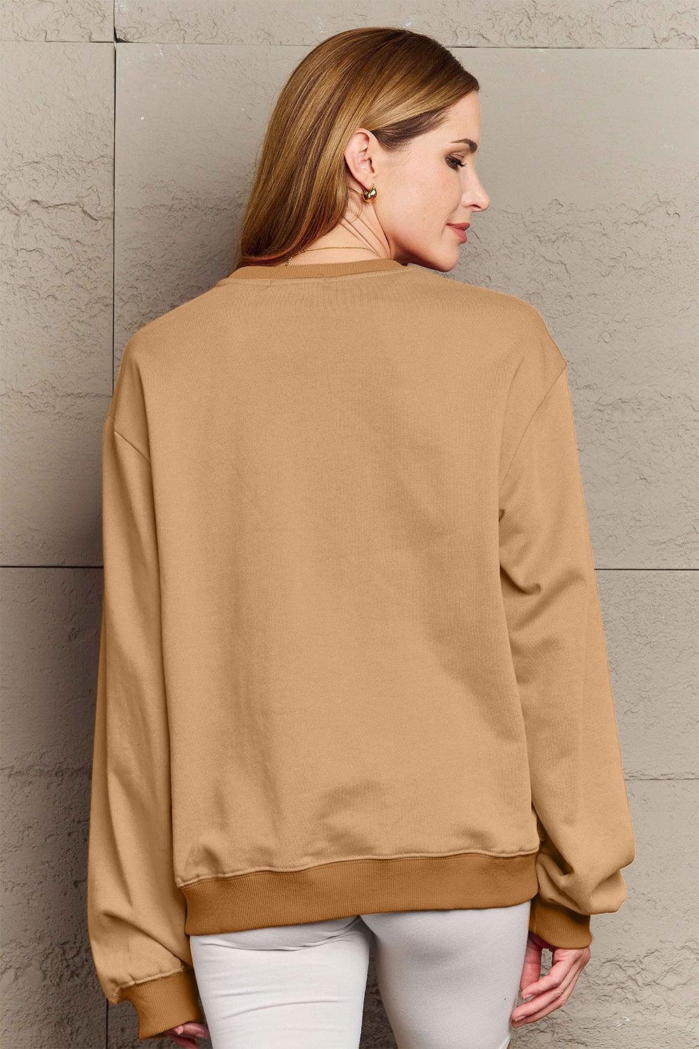 Simply Love Full Size SANTA'S FAVORITE Round Neck Sweatshirt Carauana Store