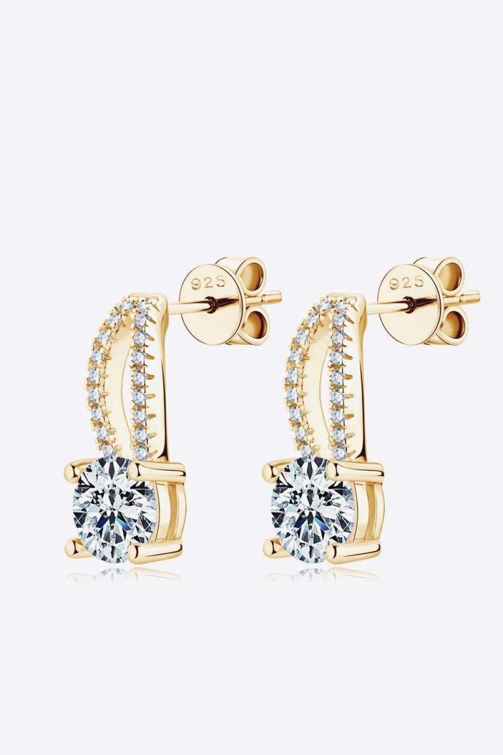 1 Carat Moissanite 925 Sterling Silver Earrings Carauana Store
