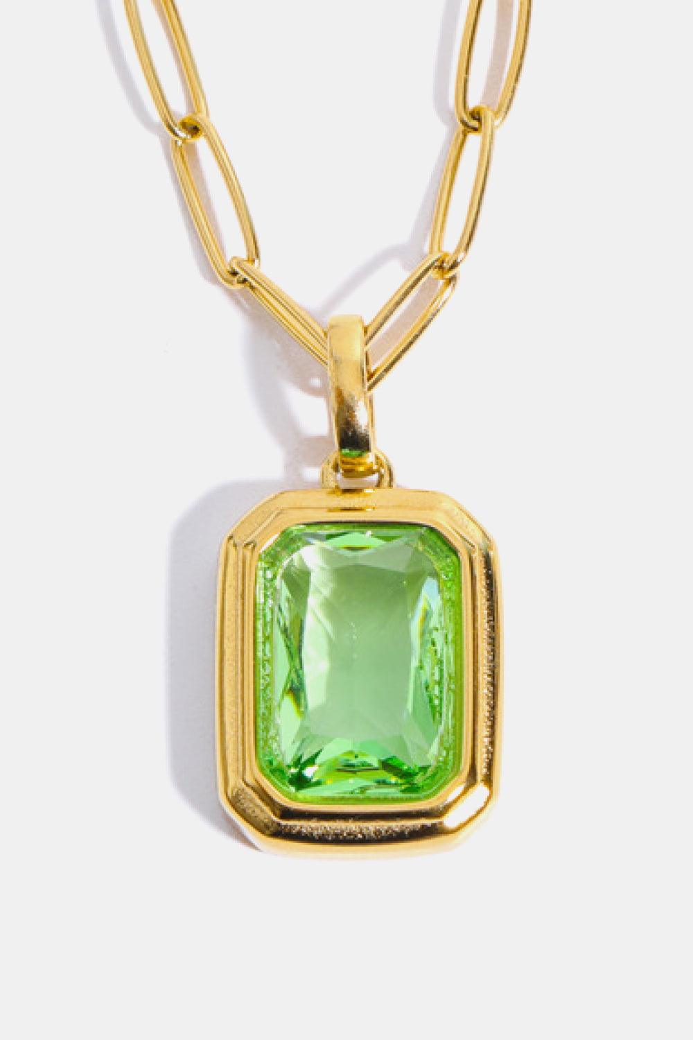 Zircon 18K Gold-Plated Geometrical Shape Pendant Necklace Carauana Store