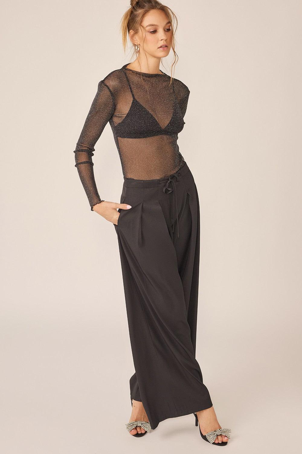 Idem Ditto Sparkling Glitter Long Sleeve Sheer Top Carauana Store