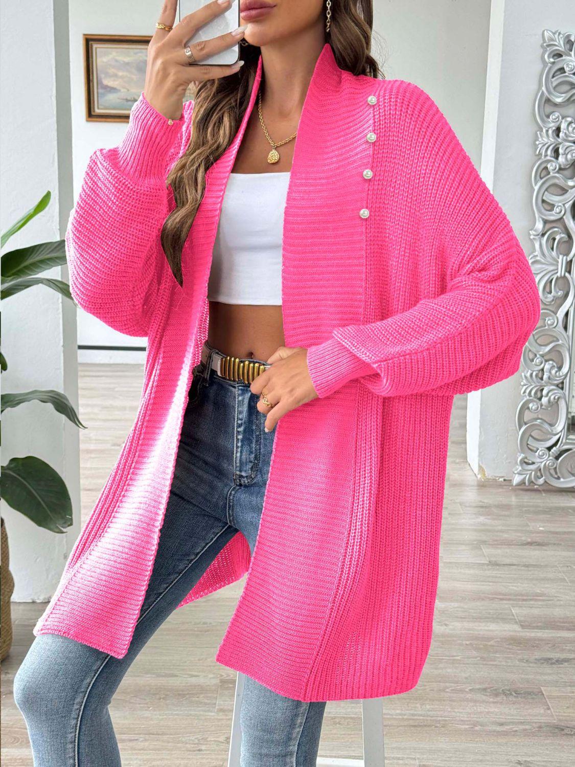 Open Front Long Sleeve Cardigan Carauana Store