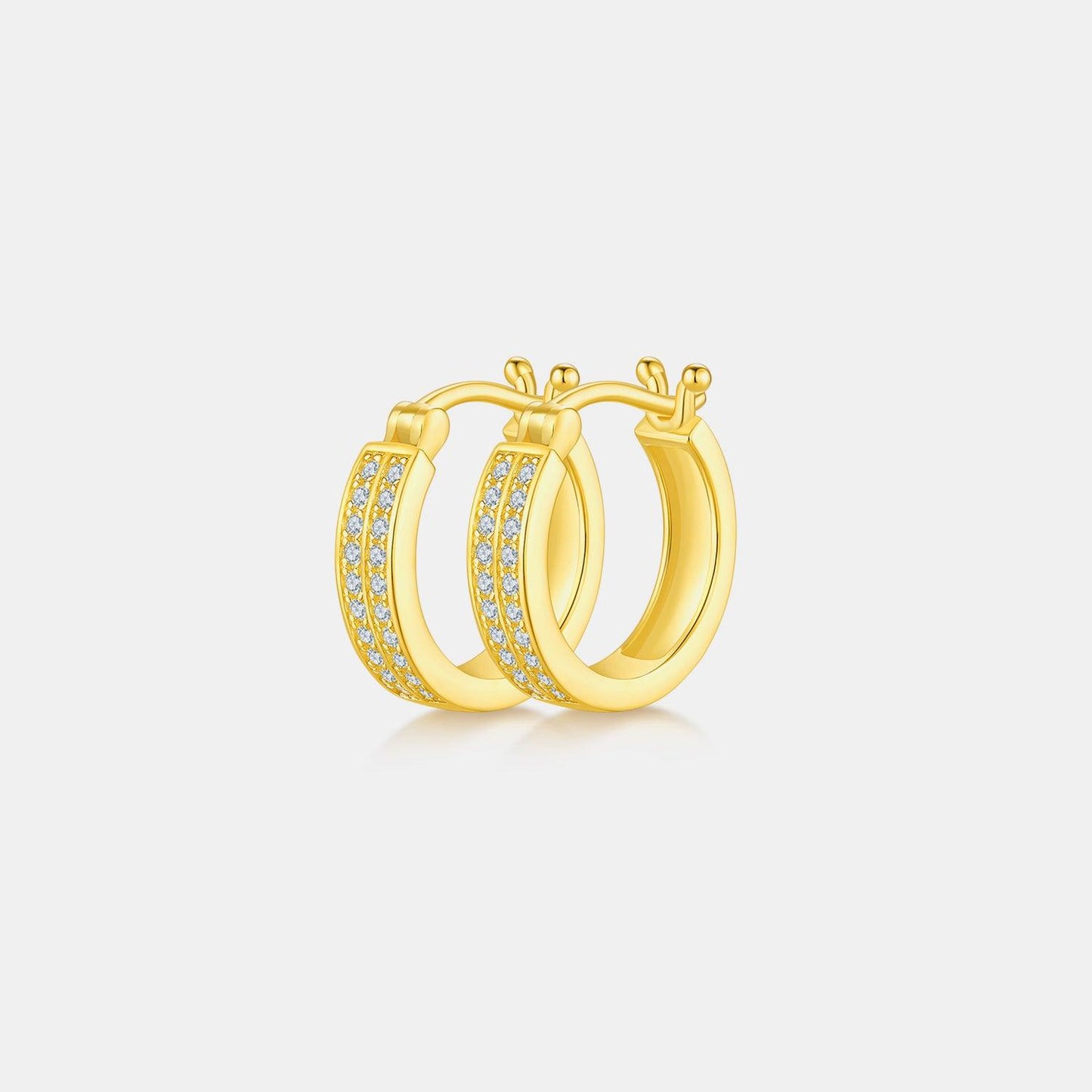 Moissanite 925 Sterling Silver Huggie Earrings Carauana Store