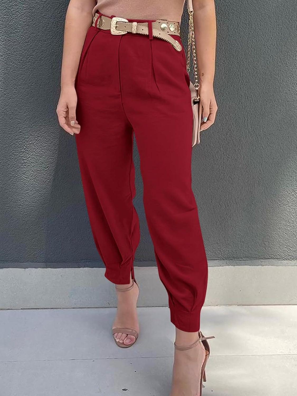 High Waist Cropped Pants Carauana Store