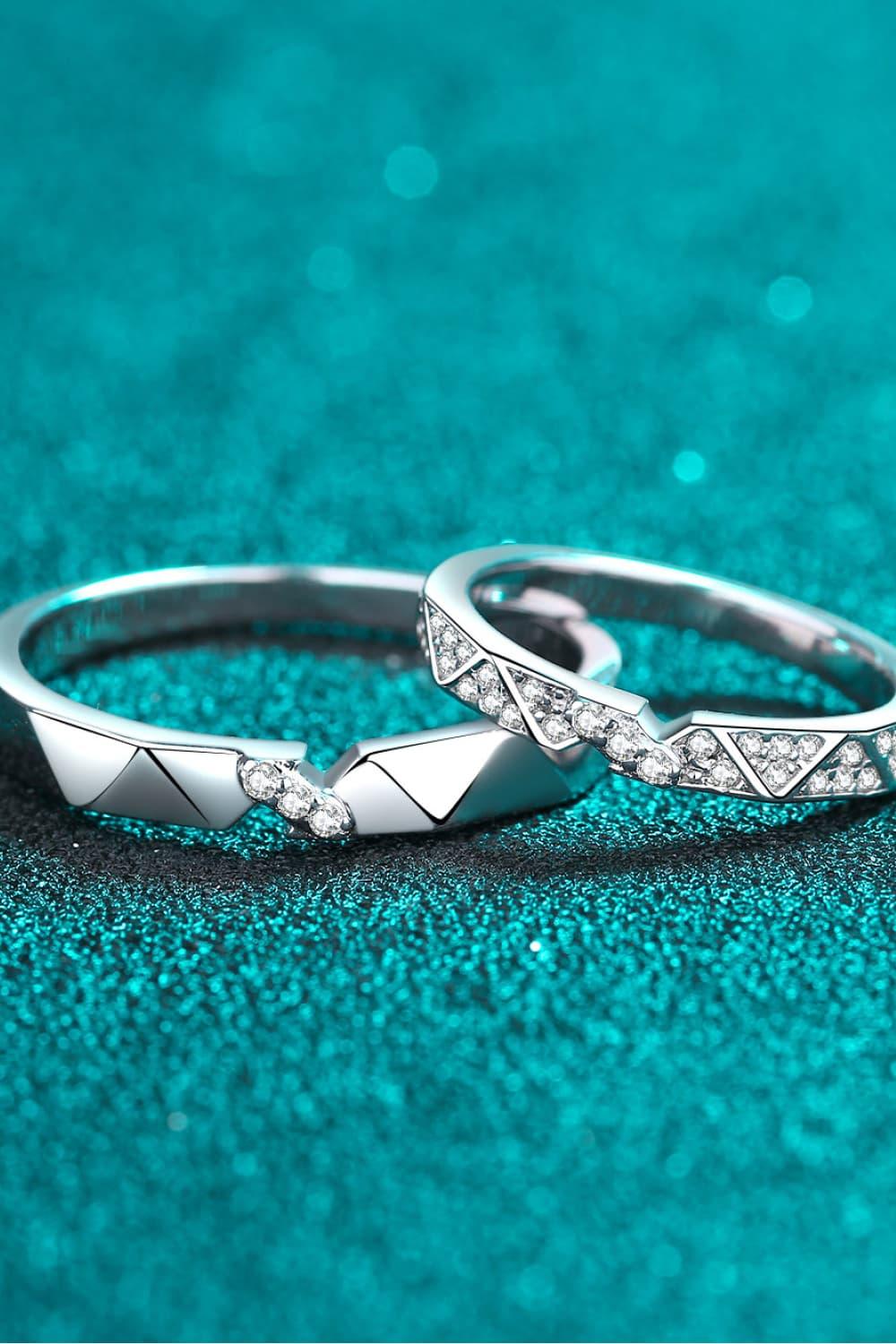 Moissanite Minimalist Rhodium-Plated Ring Carauana Store