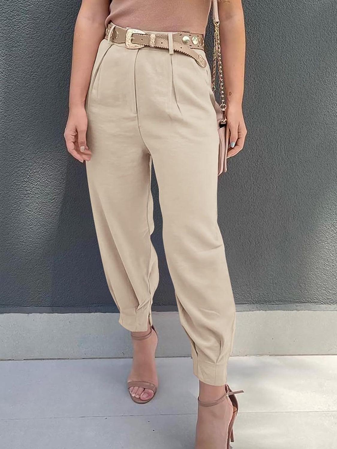 High Waist Cropped Pants Carauana Store