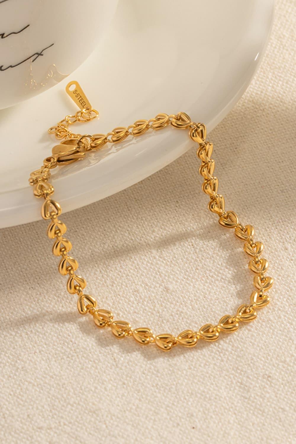 Heart Chain Lobster Clasp Bracelet Carauana Store