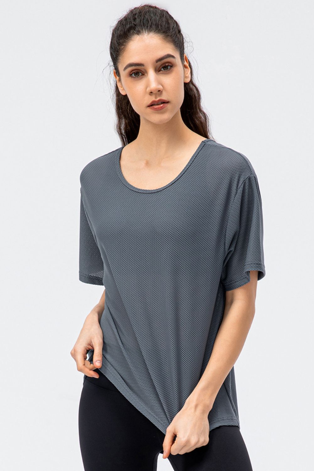 Round Neck Short Sleeve Active Tee Carauana Store