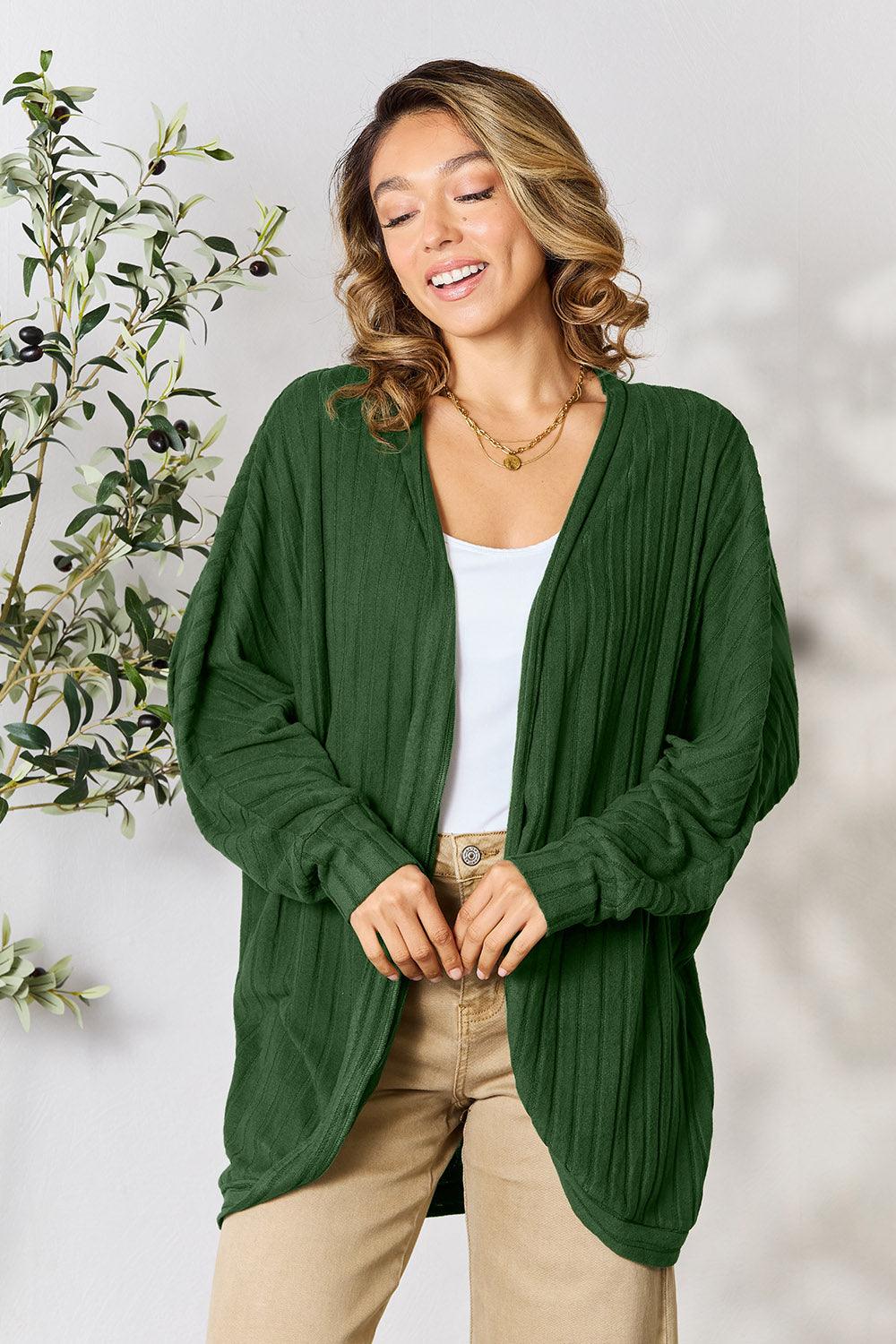 Basic Bae Full Size Ribbed Cocoon Cardigan Carauana Store